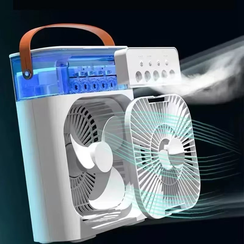 Portable Fan Air Conditioners USB Electric Fan Air Cooler LED Night Light Water Mist Fun 3 in 1 Air Humidifier for Home